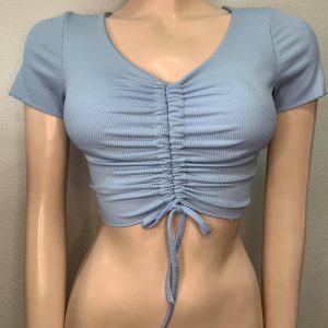 TOP FRUNCIDO CELESTE