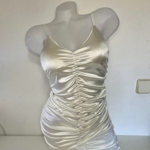 VESTIDO FRUNCIDO BLANCO