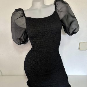 VESTIDO FRUNCIDO NEGRO