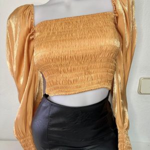 TOP FRUNCIDO MOSTAZA