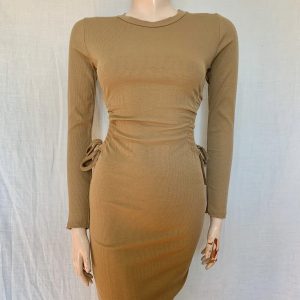 VESTIDO ANABEL CAMEL
