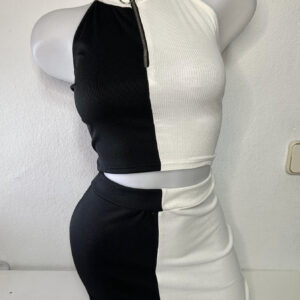 CONJUNTO BICOLOR BLANCO Y NEGRO