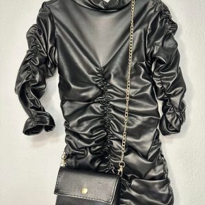 VESTIDO POLIPIEL NIÑA NEGRO