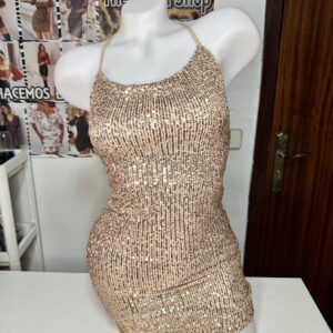 VESTIDO LENTEJUELAS DAMARIS DORADO