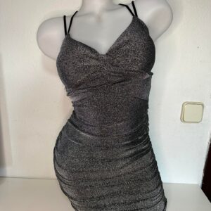 VESTIDO GLITTER PLATA